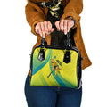 Personalised Hockeyroos Kangaroo Field Hockey Shoulder Handbag Dynamic Australia Green Gold Athlete Mascot Design