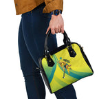 Personalised Hockeyroos Kangaroo Field Hockey Shoulder Handbag Dynamic Australia Green Gold Athlete Mascot Design