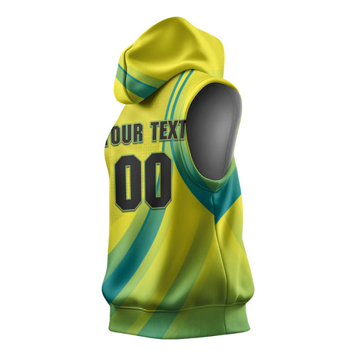 Personalised Hockeyroos Kangaroo Field Hockey Sleeveless Hoodie Dynamic Australia Green Gold Athlete Mascot Design