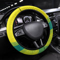 Hockeyroos Kangaroo Field Hockey Steering Wheel Cover Dynamic Australia Green Gold Athlete Mascot Design