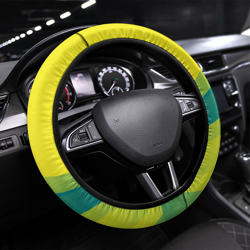 Hockeyroos Kangaroo Field Hockey Steering Wheel Cover Dynamic Australia Green Gold Athlete Mascot Design