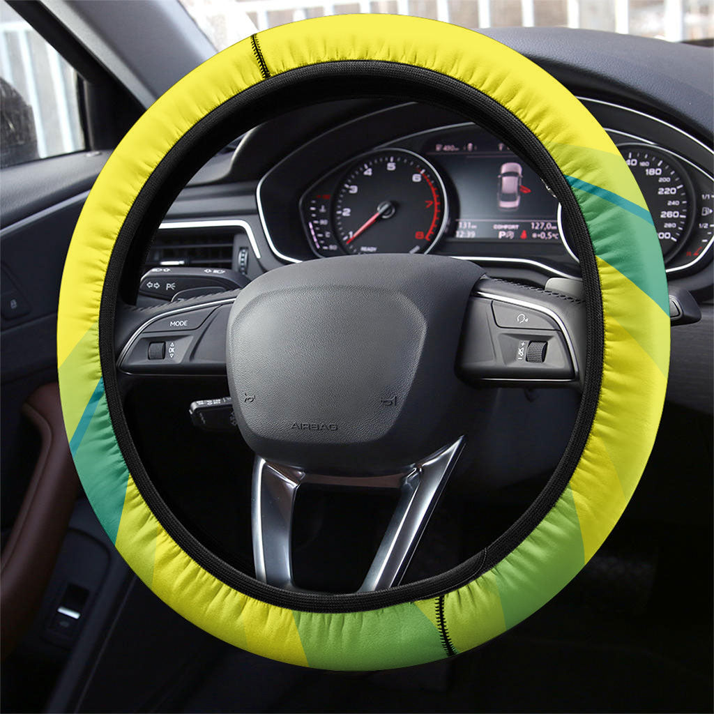 Hockeyroos Kangaroo Field Hockey Steering Wheel Cover Dynamic Australia Green Gold Athlete Mascot Design