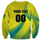 Personalised Hockeyroos Kangaroo Field Hockey Sweatshirt Dynamic Australia Green Gold Athlete Mascot Design