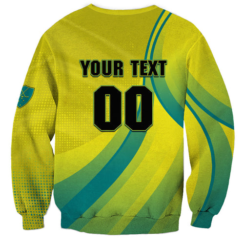 Personalised Hockeyroos Kangaroo Field Hockey Sweatshirt Dynamic Australia Green Gold Athlete Mascot Design