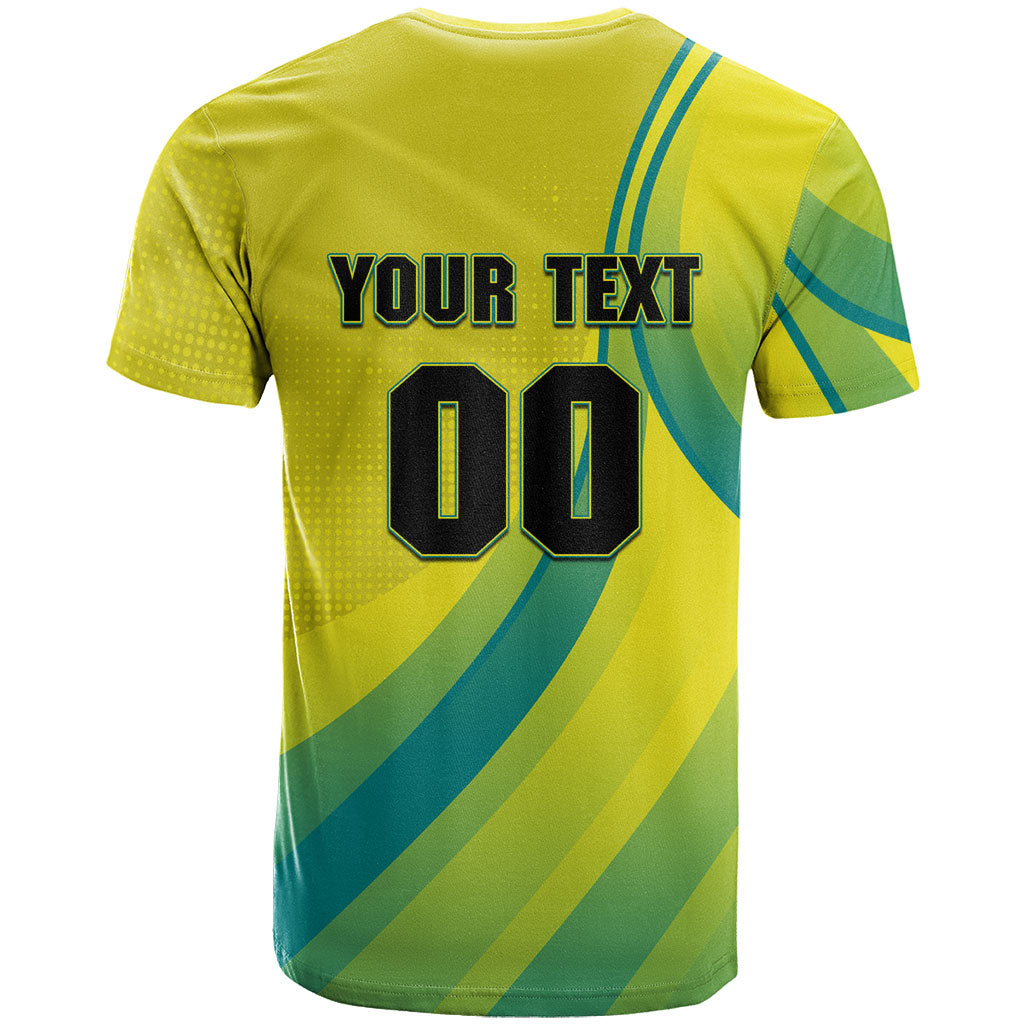 Personalised Hockeyroos Kangaroo Field Hockey T Shirt Dynamic Australia Green Gold Athlete Mascot Design