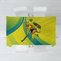 Personalised Hockeyroos Kangaroo Field Hockey Tablecloth Dynamic Australia Green Gold Athlete Mascot Design
