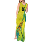 Personalised Hockeyroos Kangaroo Field Hockey Tank Maxi Dress Dynamic Australia Green Gold Athlete Mascot Design