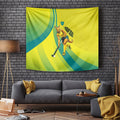 Personalised Hockeyroos Kangaroo Field Hockey Tapestry Dynamic Australia Green Gold Athlete Mascot Design