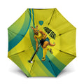 Personalised Hockeyroos Kangaroo Field Hockey Umbrella Dynamic Australia Green Gold Athlete Mascot Design