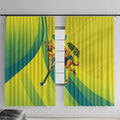 Personalised Hockeyroos Kangaroo Field Hockey Window Curtain Dynamic Australia Green Gold Athlete Mascot Design