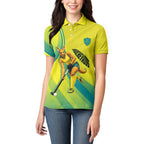 Personalised Hockeyroos Kangaroo Field Hockey Women Polo Shirt Dynamic Australia Green Gold Athlete Mascot Design
