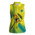 Personalised Hockeyroos Kangaroo Field Hockey Women Sleeveless Polo Shirt Dynamic Australia Green Gold Athlete Mascot Design