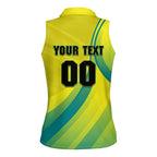 Personalised Hockeyroos Kangaroo Field Hockey Women Sleeveless Polo Shirt Dynamic Australia Green Gold Athlete Mascot Design