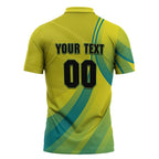 Personalised Hockeyroos Kangaroo Field Hockey Zipper Polo Shirt Dynamic Australia Green Gold Athlete Mascot Design