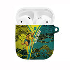 Custom Hockeyroos Kangaroo Field Hockey AirPods Case Aboriginal Pattern Green Gold Dynamic Athlete Design