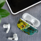Custom Hockeyroos Kangaroo Field Hockey AirPods Case Aboriginal Pattern Green Gold Dynamic Athlete Design