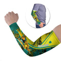 Custom Hockeyroos Kangaroo Field Hockey Arm Sleeves Aboriginal Pattern Green Gold Dynamic Athlete Design