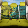 Custom Hockeyroos Kangaroo Field Hockey Back Car Seat Cover Aboriginal Pattern Green Gold Dynamic Athlete Design