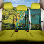 Custom Hockeyroos Kangaroo Field Hockey Back Car Seat Cover Aboriginal Pattern Green Gold Dynamic Athlete Design