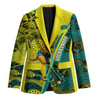 Custom Hockeyroos Kangaroo Field Hockey Blazer Aboriginal Pattern Green Gold Dynamic Athlete Design