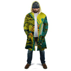 Custom Hockeyroos Kangaroo Field Hockey Cloak Aboriginal Pattern Green Gold Dynamic Athlete Design