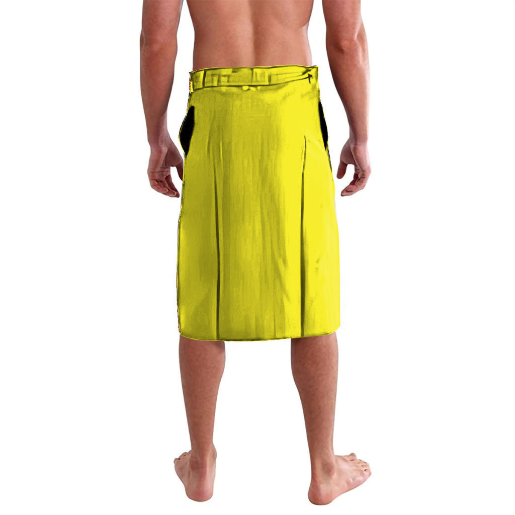 Custom Hockeyroos Kangaroo Field Hockey Lavalava Aboriginal Pattern Green Gold Dynamic Athlete Design