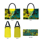 Custom Hockeyroos Kangaroo Field Hockey Leather Bag Aboriginal Pattern Green Gold Dynamic Athlete Design