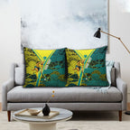 Custom Hockeyroos Kangaroo Field Hockey Pillow Cover Aboriginal Pattern Green Gold Dynamic Athlete Design