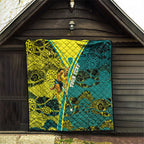 Custom Hockeyroos Kangaroo Field Hockey Quilt Aboriginal Pattern Green Gold Dynamic Athlete Design