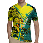 Custom Hockeyroos Kangaroo Field Hockey Rugby Jersey Aboriginal Pattern Green Gold Dynamic Athlete Design