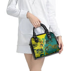 Custom Hockeyroos Kangaroo Field Hockey Shoulder Handbag Aboriginal Pattern Green Gold Dynamic Athlete Design