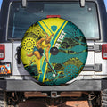 Custom Hockeyroos Kangaroo Field Hockey Spare Tire Cover Aboriginal Pattern Green Gold Dynamic Athlete Design