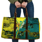 Custom Hockeyroos Kangaroo Field Hockey Travel Bag Aboriginal Pattern Green Gold Dynamic Athlete Design