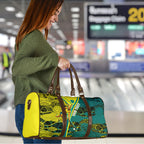Custom Hockeyroos Kangaroo Field Hockey Travel Bag Aboriginal Pattern Green Gold Dynamic Athlete Design