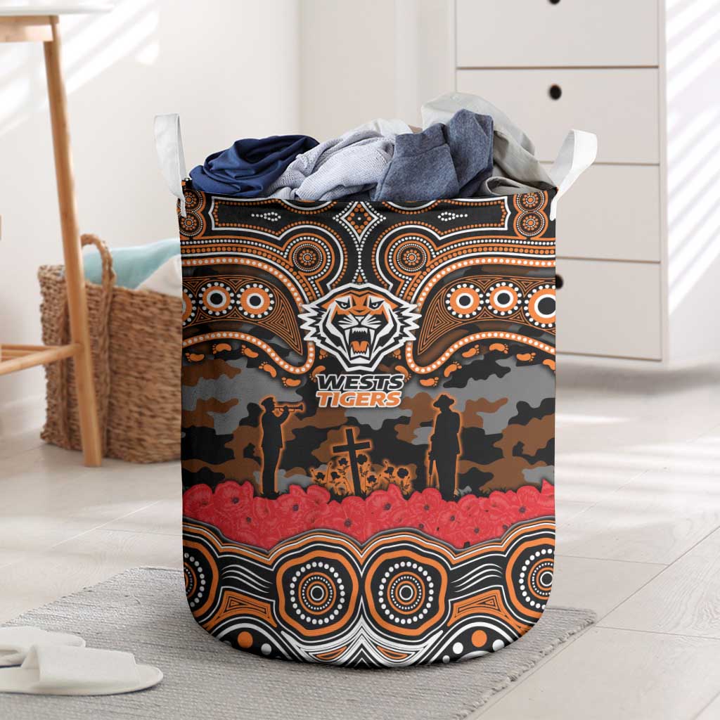 ANZAC Day Wests Tigers Laundry Basket Military Memorial Aboriginal Indigenous Art