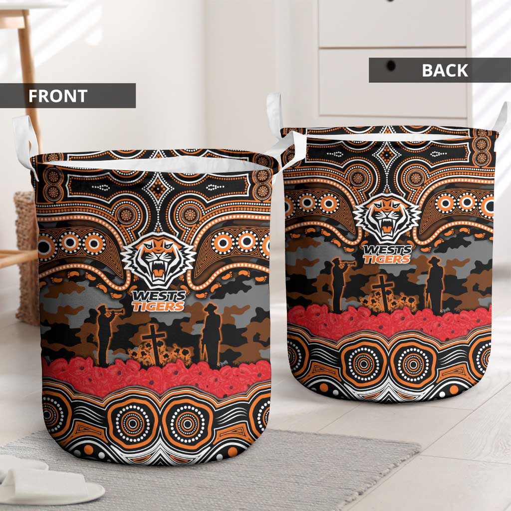 ANZAC Day Wests Tigers Laundry Basket Military Memorial Aboriginal Indigenous Art