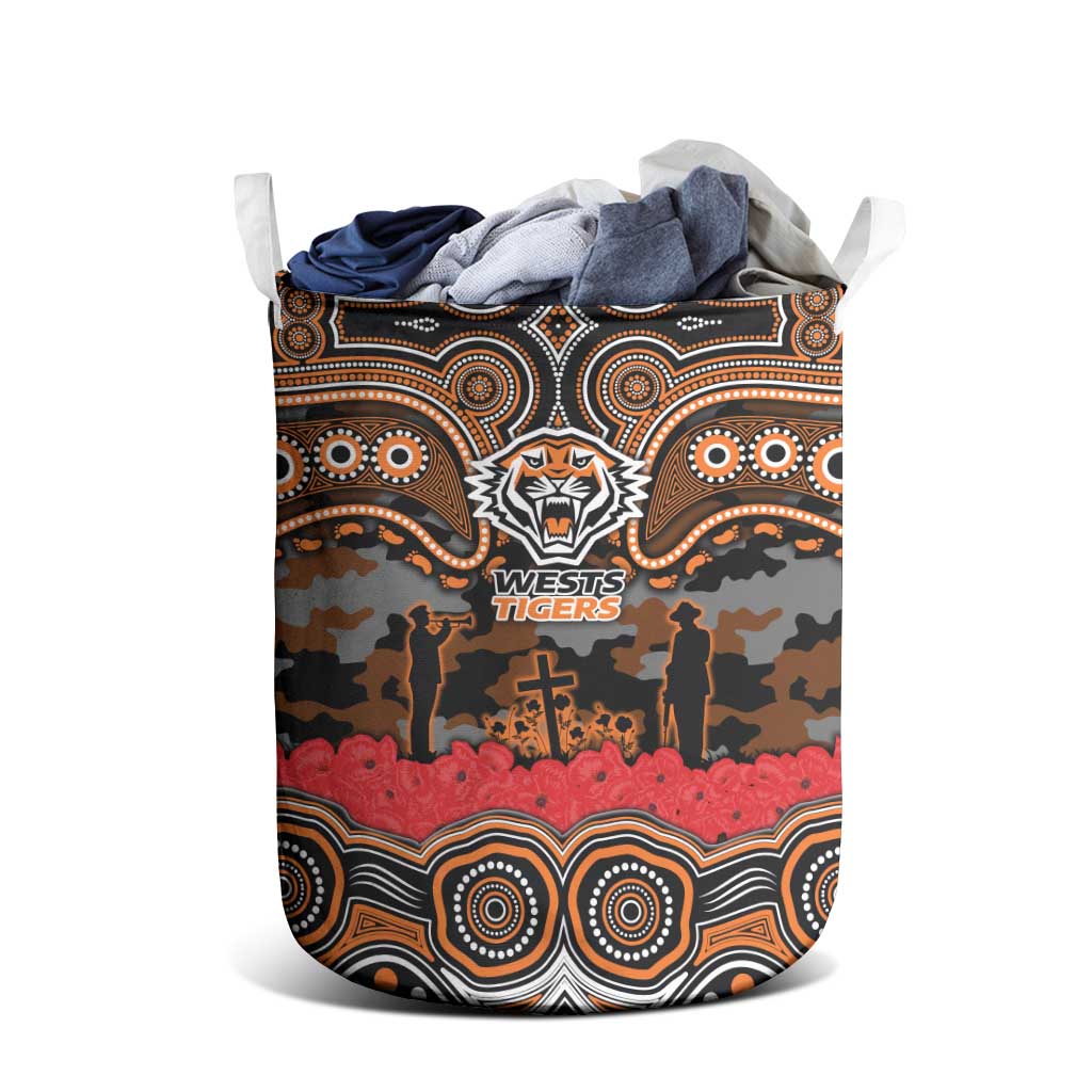 ANZAC Day Wests Tigers Laundry Basket Military Memorial Aboriginal Indigenous Art