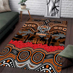 ANZAC Day Wests Tigers Area Rug Military Memorial Aboriginal Indigenous Art