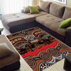 ANZAC Day Wests Tigers Area Rug Military Memorial Aboriginal Indigenous Art
