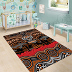 ANZAC Day Wests Tigers Area Rug Military Memorial Aboriginal Indigenous Art