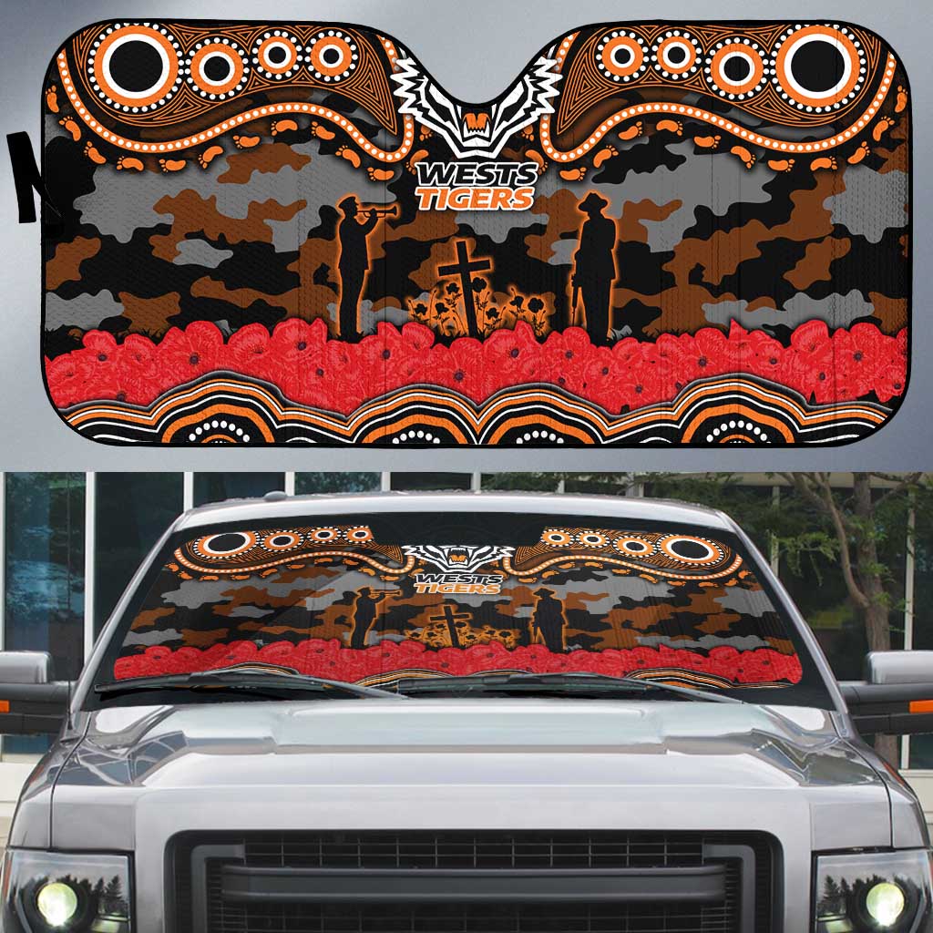 ANZAC Day Wests Tigers Auto Sun Shade Military Memorial Aboriginal Indigenous Art