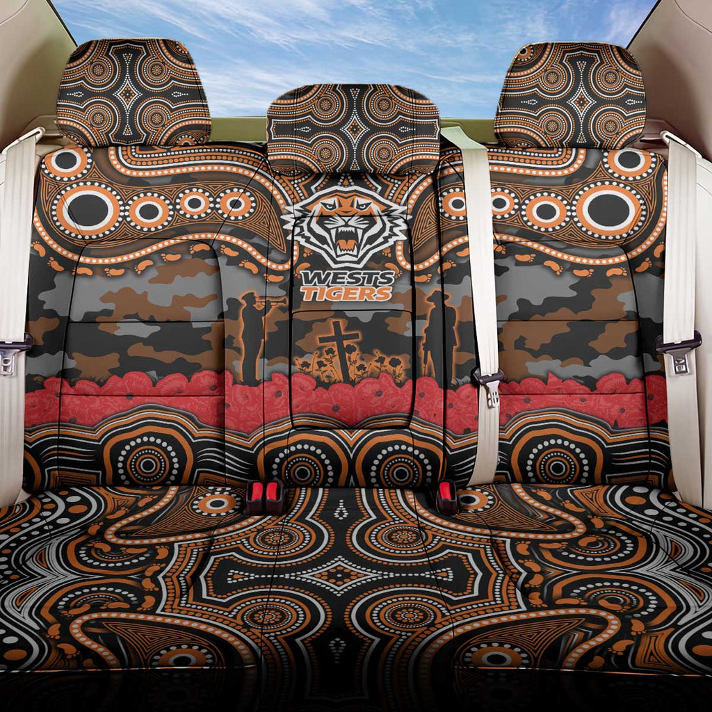 ANZAC Day Wests Tigers Back Car Seat Cover Military Memorial Aboriginal Indigenous Art