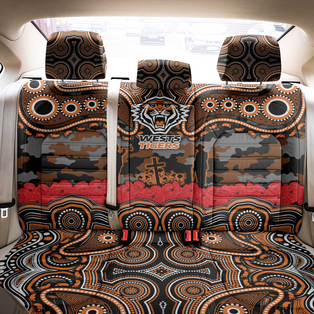 ANZAC Day Wests Tigers Back Car Seat Cover Military Memorial Aboriginal Indigenous Art