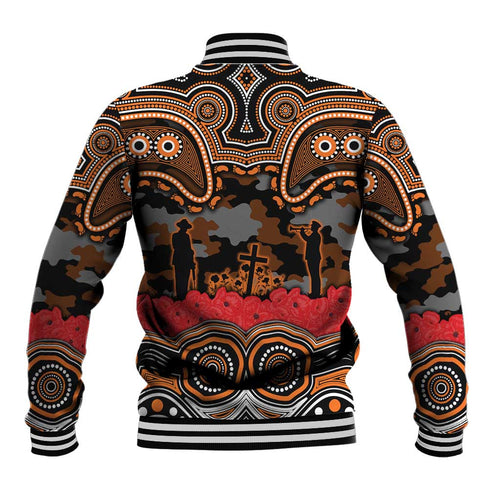 ANZAC Day Wests Tigers Baseball Jacket Military Memorial Aboriginal Indigenous Art