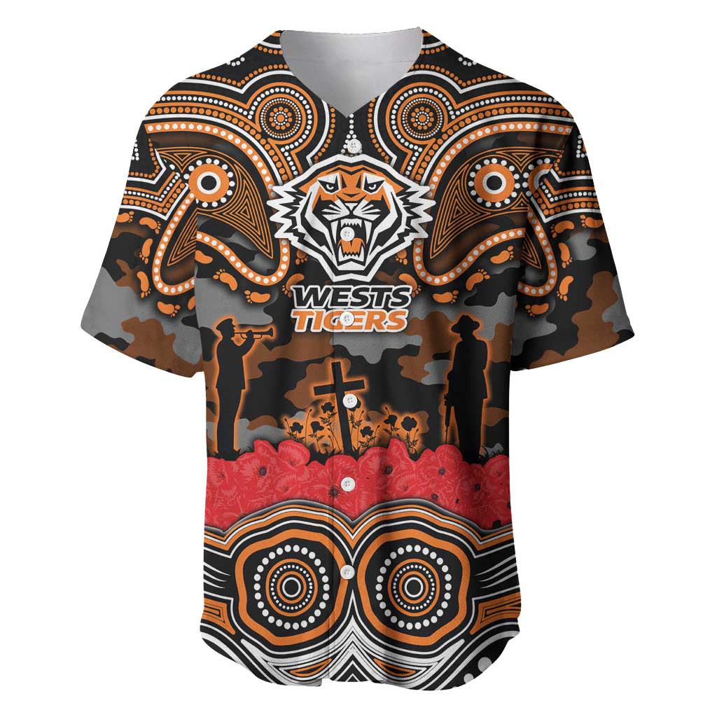 ANZAC Day Wests Tigers Baseball Jersey Military Memorial Aboriginal Indigenous Art