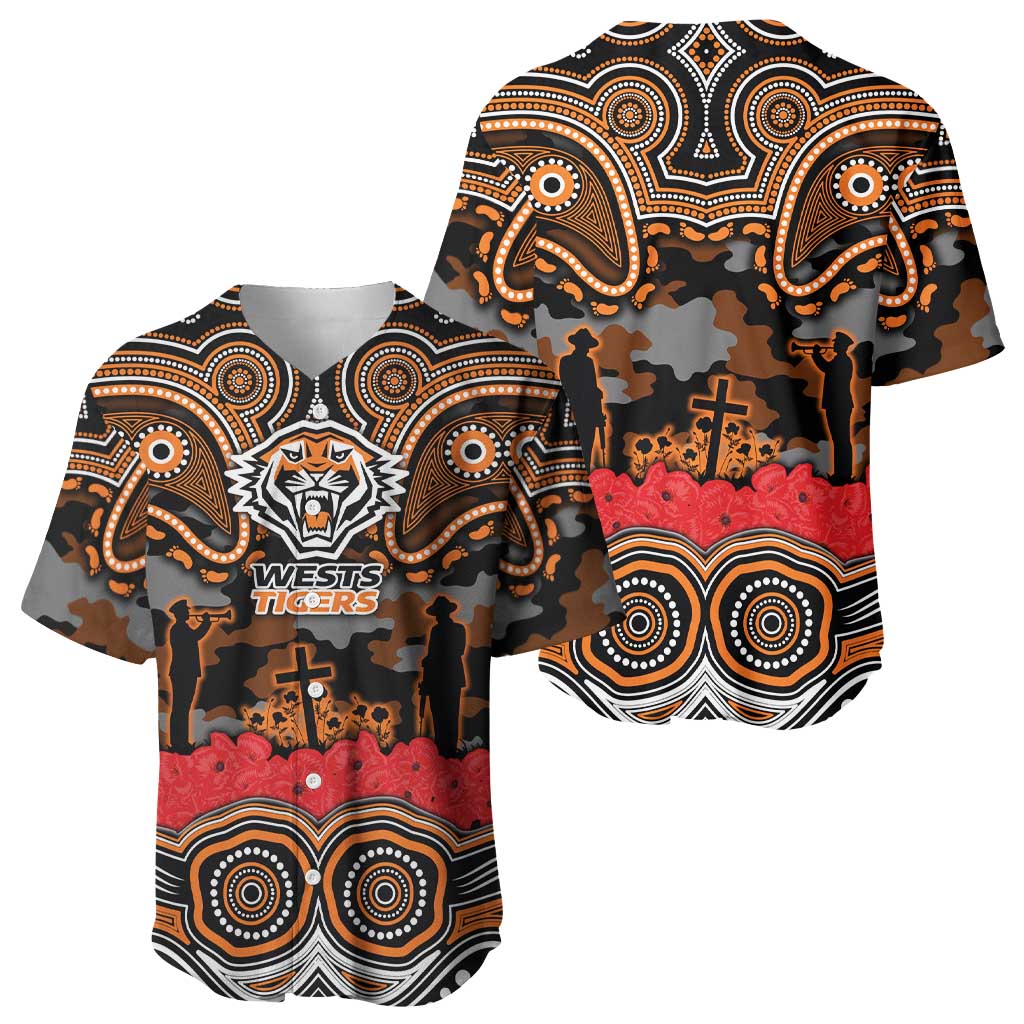 ANZAC Day Wests Tigers Baseball Jersey Military Memorial Aboriginal Indigenous Art