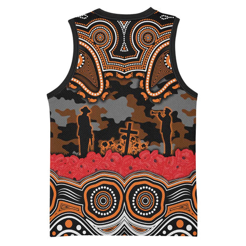 ANZAC Day Wests Tigers Basketball Jersey Military Memorial Aboriginal Indigenous Art