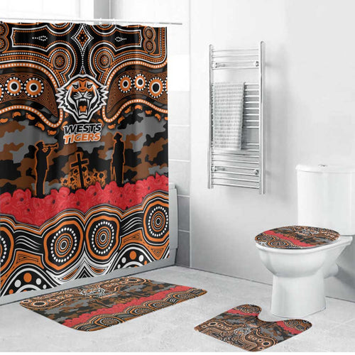 ANZAC Day Wests Tigers Bathroom Set Military Memorial Aboriginal Indigenous Art