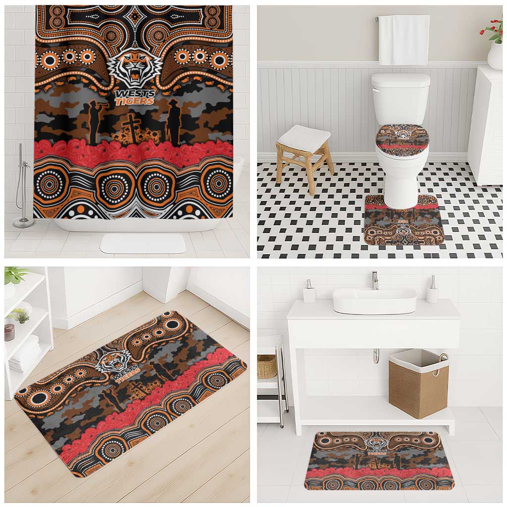 ANZAC Day Wests Tigers Bathroom Set Military Memorial Aboriginal Indigenous Art
