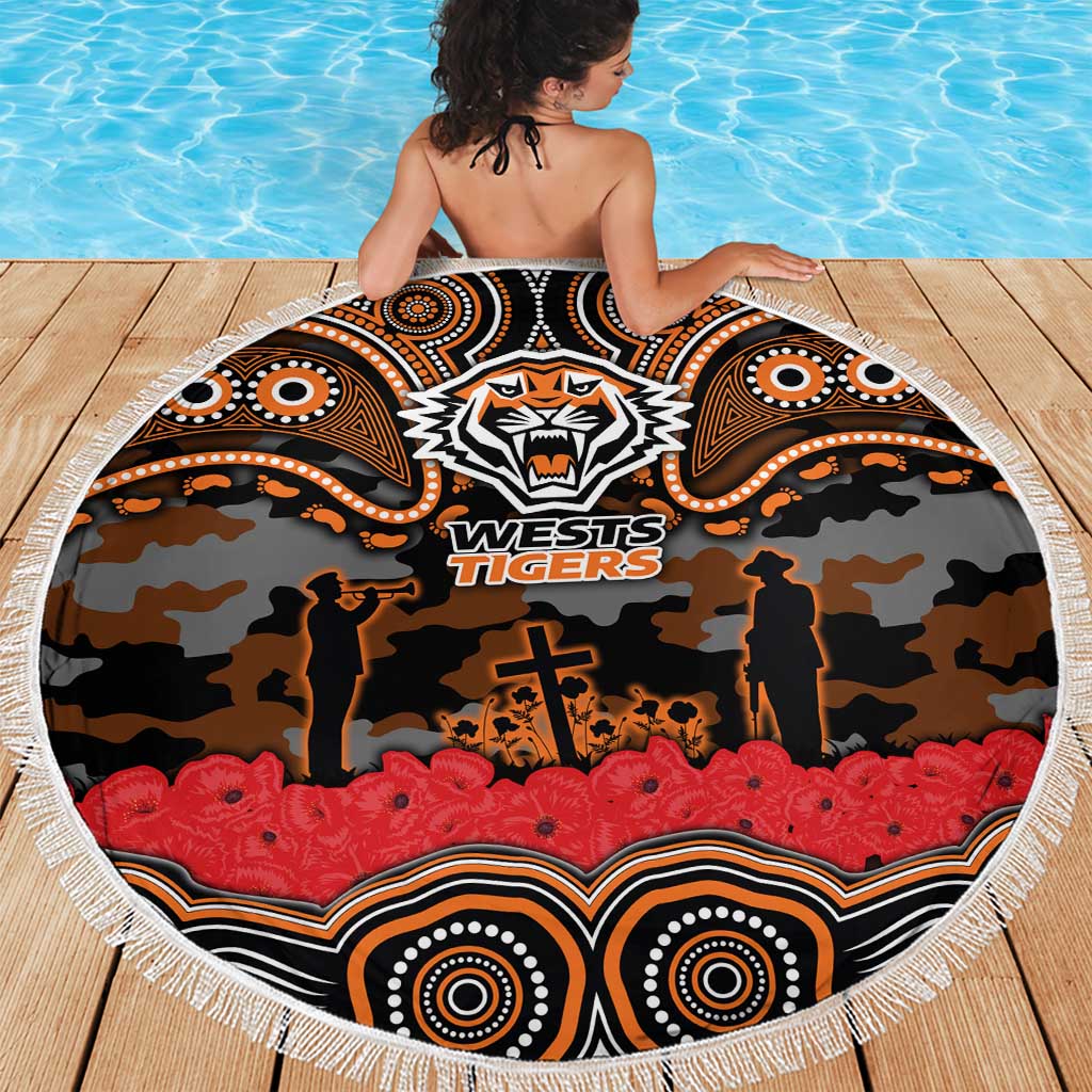 ANZAC Day Wests Tigers Beach Blanket Military Memorial Aboriginal Indigenous Art